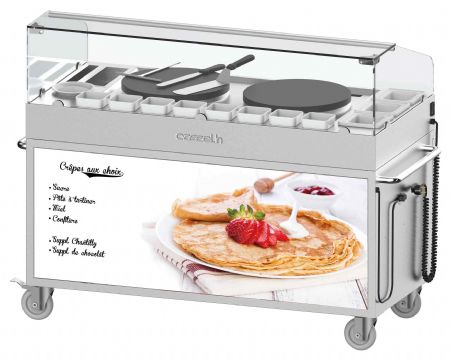 Crêpière Chariot à double 40cm encastrées Électrique - Casselin - CCHCCD40E