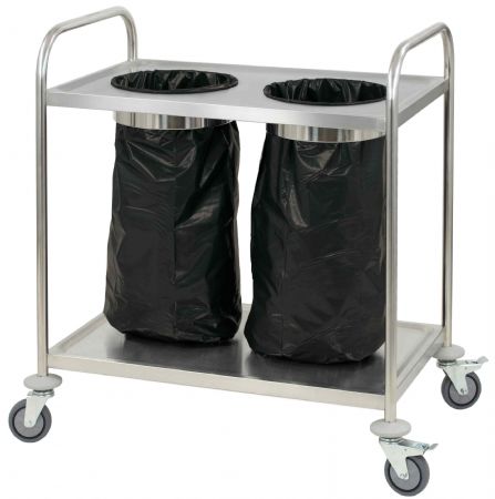 Refroidisseur de déchets professionnel Chariot en inox porte poubelle - Casselin - CCIPP