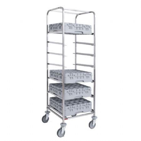 Matériel professionnel fruits et légumes chariot 7 niveaux paniers lave-vaisselle 500x500 mm - Diamond - CCL-7G