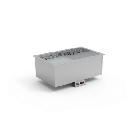 Cuve bain marie  chaleur sche ventle  encastrer +50 / +90C pour bacs profondeur 150mm - 2GN