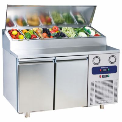 Table r�frig�r�e de pr�paration 2 portes GN 1/1 avec 7x GN 1/3 temp�rature -2/+8�C