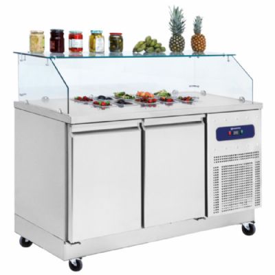 Table rfrigre de prparation 2 portes GN 1/1 avec armoire 6x GN 1/6 temprature -2/+8C