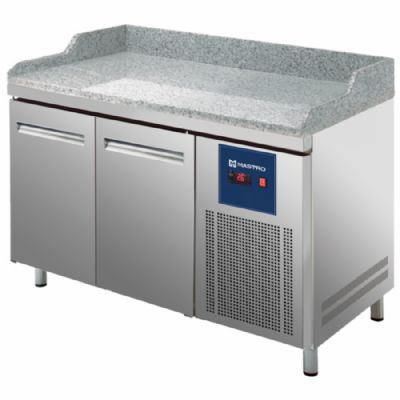 Table à pizza réfrigérée inox 2 portes 600x400 mm 0/+8°C 372 L Table à pizza réfrigérée inox 2 portes 600x400 mm 0/+8°C 372 L