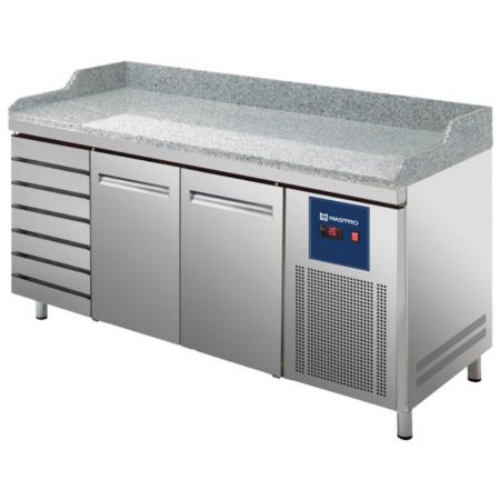 Meuble à Pizzas avec 2 portes pleines et 7 tiroirs 600x400 mm positif - Virtus - CCZ0111