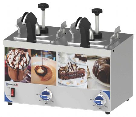 Distributeur à sauce avec pompe et bec chauffant double 2 x 2,5 litres - Casselin - CDSPBC2