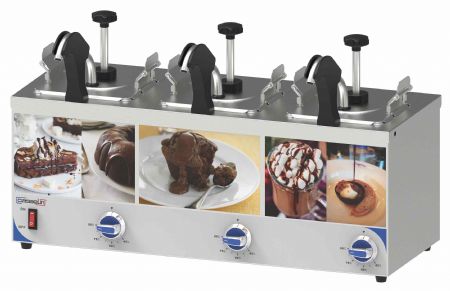 Distributeur à sauce avec pompe et bec chauffant triple 3 x 2,5 litres - Casselin - CDSPBC3
