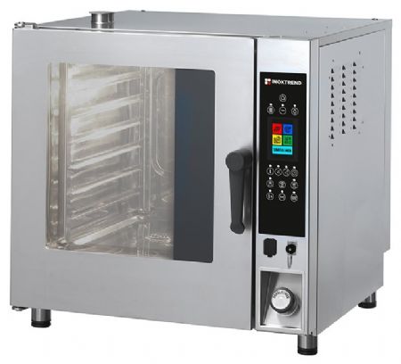 Four mixte professionnel Triphasé niveaux commandes programmables écran tactile Auto-nettoyage grilles GN1/1 - Furnotel - CDT107E
