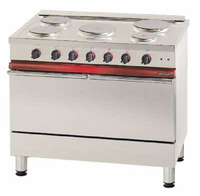 Cuisinire lectrique 5 feux sur four lectrique - 1000x650x900 mm