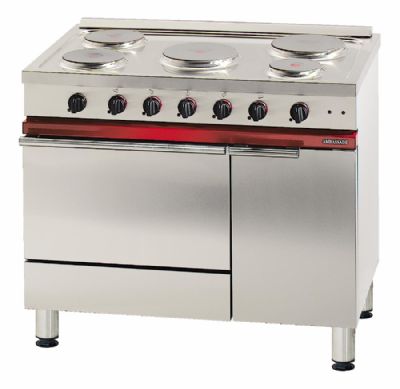 Cuisinire lectrique 5 feux sur four lectrique GN 1/1 - Profondeur 650mm