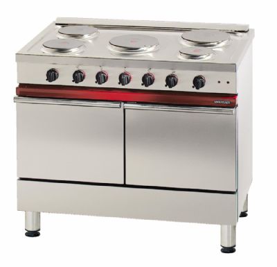 Cuisinire lectrique 5 feux sur 2 fours lectriques - 1000x650x900 mm