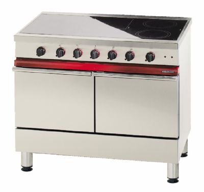 Cuisinire lectrique 5 plaques vitrocramiques sur 2 fours lectriques - Profondeur 650mm