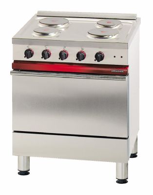 Cuisinire lectrique 4 feux sur four lectrique GN 1/1 - Profondeur 650mm