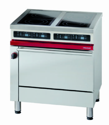 Cuisinire lectrique 4 plaques  induction sur four lectrique GN 1/1 - Profondeur 650mm