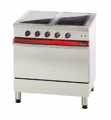 Cuisinire lectrique 4 plaques vitrocramique sur four lectrique 800x650x900 mm