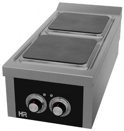 Fourneau de table professionnel électrique avec 2 plaques 4 kW - 400x930x335 mm