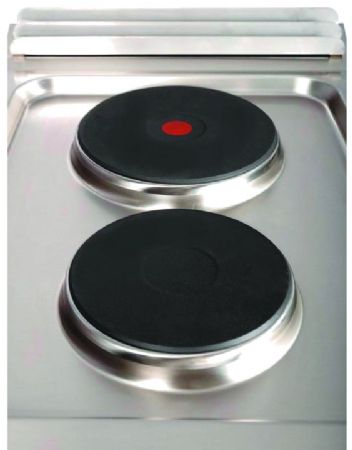 Fourneau électrique professionnel sur placard ouvert avec 4 plaques - 6 kW - 800x600x880 mm