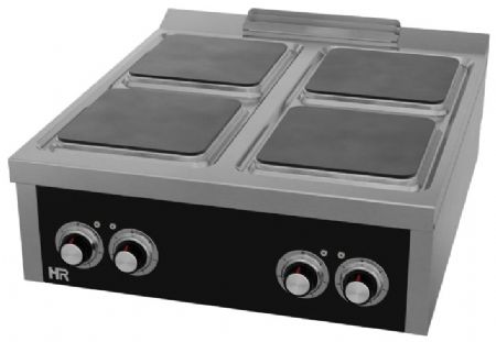 Fourneau de table professionnel électrique avec 4 plaques 4 kW - 800x930x335 mm