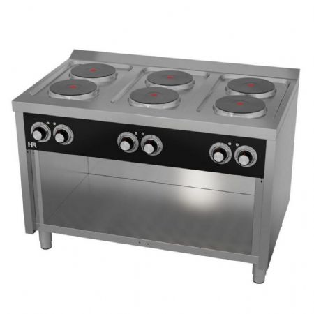 Cuisinière sur placard 6 plaques Triphasé 15,6 kW - Hr Fainca - CE6P750E