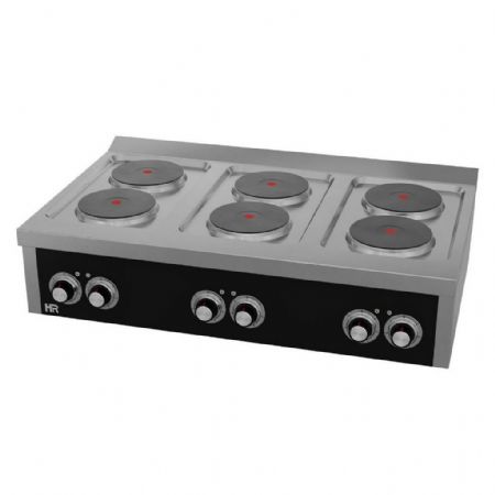 Cuisinière 6 feux Triphasé 15,6 kW - Hr Fainca - CE6P750S