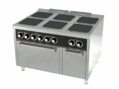 Fourneau professionnel lectrique sur four lectrique gn 2/1 avec 6 plaques 4 kW - 1200x930x880 mm