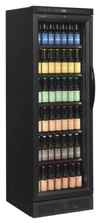 Armoire à boissons charnières côté gauche 1 porte vitrée Noire positive - Tefcold - CEV425 BLACK L/H