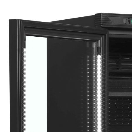 Armoire à boissons charnières côté gauche 1 porte vitrée Noire positive - Tefcold - CEV425 BLACK L/H
