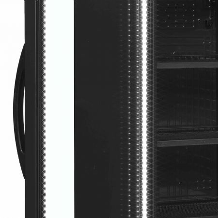 Armoire à boissons charnières côté gauche 1 porte vitrée Noire positive - Tefcold - CEV425 BLACK L/H
