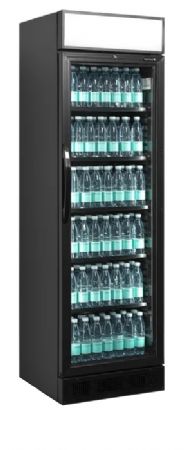 Armoire rfrigre  boissons toute noire avec une porte vitre battante 350 L - 595 x 640 x 1980 mm