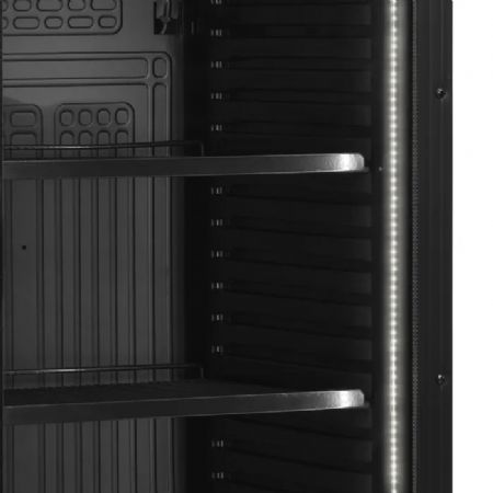 Armoire rfrigre  boissons toute noire avec une porte vitre battante 350 L - 595 x 640 x 1980 mm