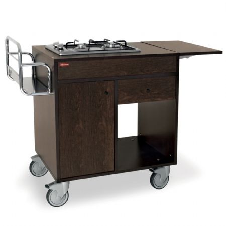 Chariot de Débarrassage flambage 2 feux gaz bois wengé 980/1220x500x800 mm - Diamond - CF/2FW