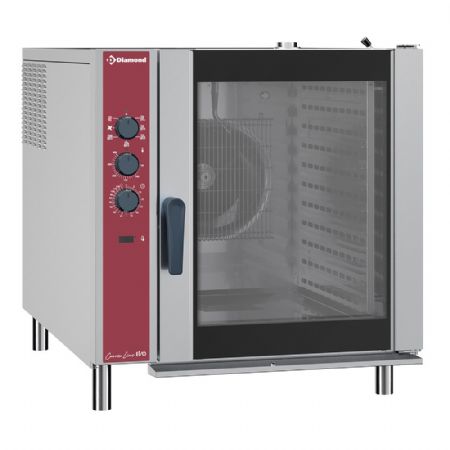Four mixte professionnel électrique à convection, 10 niveaux GN 2/1, humidificateur automatique - Diamond - CFE102/N