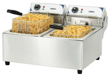 Friteuse A poser petite capacité électrique 2 x 10 litres - Casselin - CFE102B