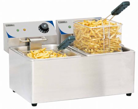 Friteuse A poser petite capacité électrique 2 x 8 litres - Casselin - CFE82