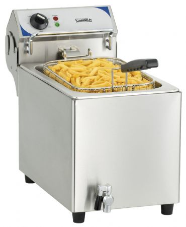 Friteuse A poser petite capacité électrique avec vanne de vidange 10 litres - Casselin - CFEV10B