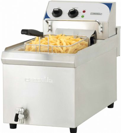 Friteuse A poser petite capacité électrique vanne de vidange 10 litres haut rendement - Casselin - CFEV10TC