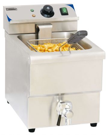Friteuse A poser petite capacité électrique avec vanne de vidange 8 litres - Casselin - CFEV8