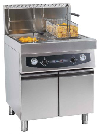 Friteuse professionnelle sur Coffre gaz avec soubassement 2 x 17 litres - Casselin - CFG172S