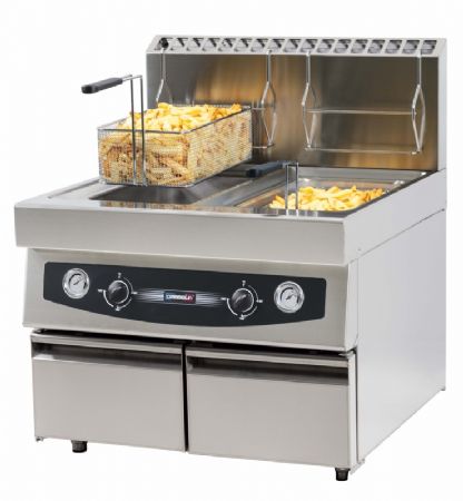 Friteuse gaz  poser avec vanne de vidange 2x17 litres