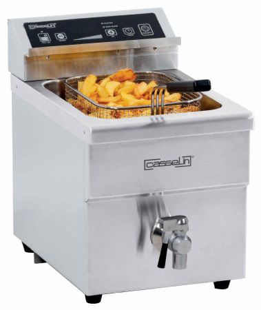 Friteuse A poser petite capacité à induction avec vanne de vidange 8 litres Monophasé - Casselin - CFIV8