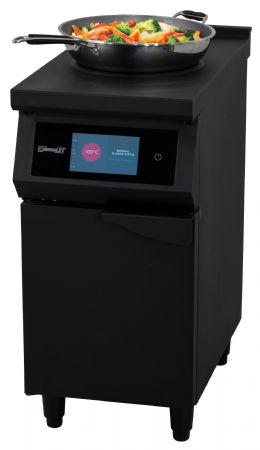 Cuisinière professionnelle Fourneau à induction pour wok 400 noire Triphasé - Casselin - CFOIW400N