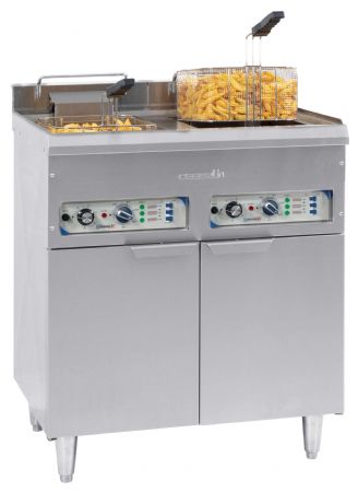 Friteuse professionnelle sur Coffre électrique sur pieds 2 x 16 litres - Casselin - CFP162B