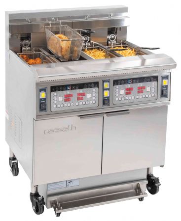 Friteuse professionnelle sur Coffre électrique avec filtration 4 x 12 litres 17+17kW - Casselin - CFPF124 Friteuse professionnelle sur Coffre électrique avec filtration 4 x 12 litres 17+17kW - Casselin - CFPF124