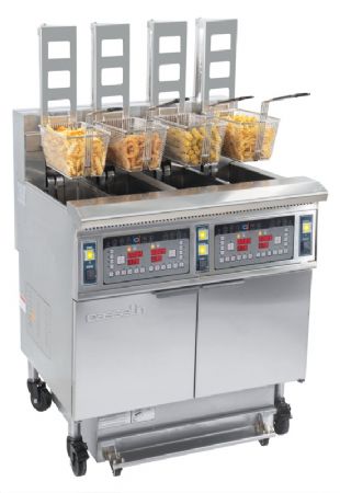 Friteuse lectrique avec relevage automatique et filtration 4x12 litres 17+17kW