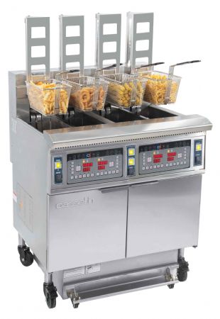 Friteuse professionnelle sur Coffre électrique relevage automatique et filtration 4x12 litres 17+17kW - Casselin - CFPRAF124 Friteuse professionnelle sur Coffre électrique relevage automatique et filtration 4x12 litres 17+17kW - Casselin - CFPRAF124