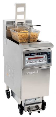 Friteuse professionnelle sur Coffre électrique relevage automatique et filtration 22 litres 17kW - Casselin - CFPRAF22