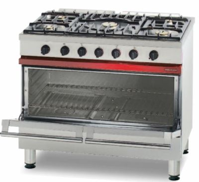 Cuisinire  gaz 5 bruleurs vifs sur 1 four  gaz 137 L - Prof 650mm