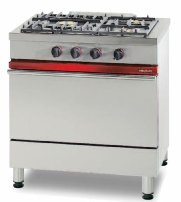 Cuisinire  gaz 3 bruleurs vifs sur four  gaz - 800x650x900 mm