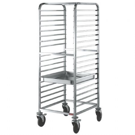 Chariot Porte assiette Échelle à plateaux 20x GN 2/1, espacement utile 75 mm, 588x675x1838 mm - Diamond Promo - CG220/B