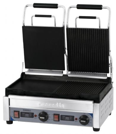 Paninis Grill double Premium Mixte avec minuteur - Casselin - CGP2HRBLPT