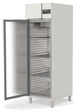 Armoire positive inox fixe GN2/1 avec 3 étagères et 1 porte pleine isolation 60 mm - 645 litres